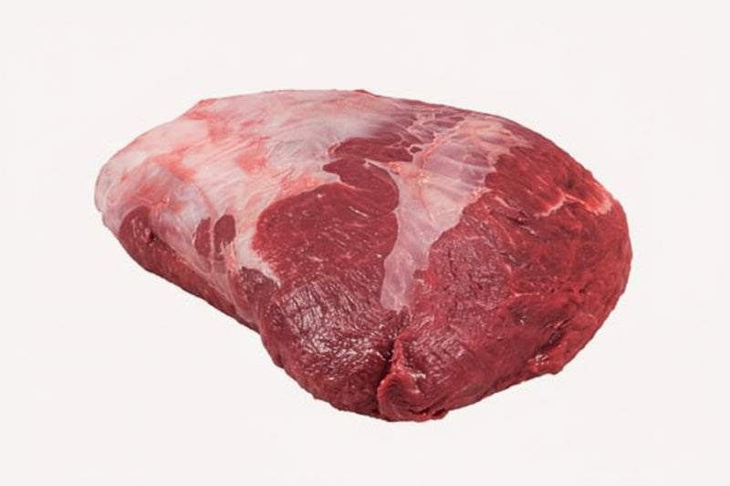 Raw piece of beef on a white background