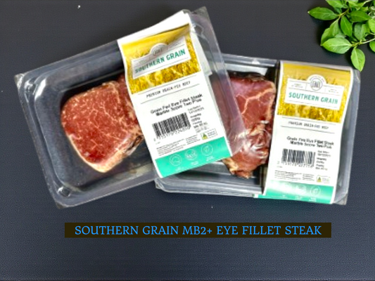 x12 SOUTHERN GRAIN MB2+ 250g EYE FILLET STEAKS
