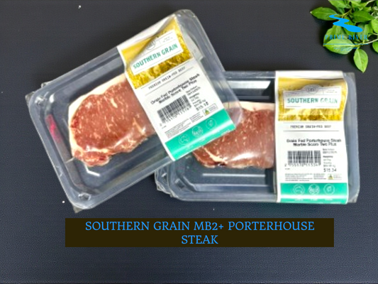 x12 SOUTHERN GRAIN MB2+ 250g PORTERHOUSE STEAKS