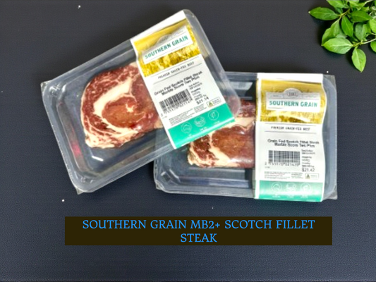 x12 SOUTHERN GRAIN MB2+ 250g SCOTCH FILLET STEAKS